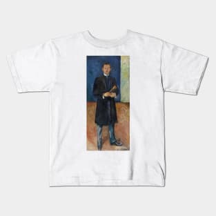 Self-Portrait with Brushes by Edvard Munch Kids T-Shirt